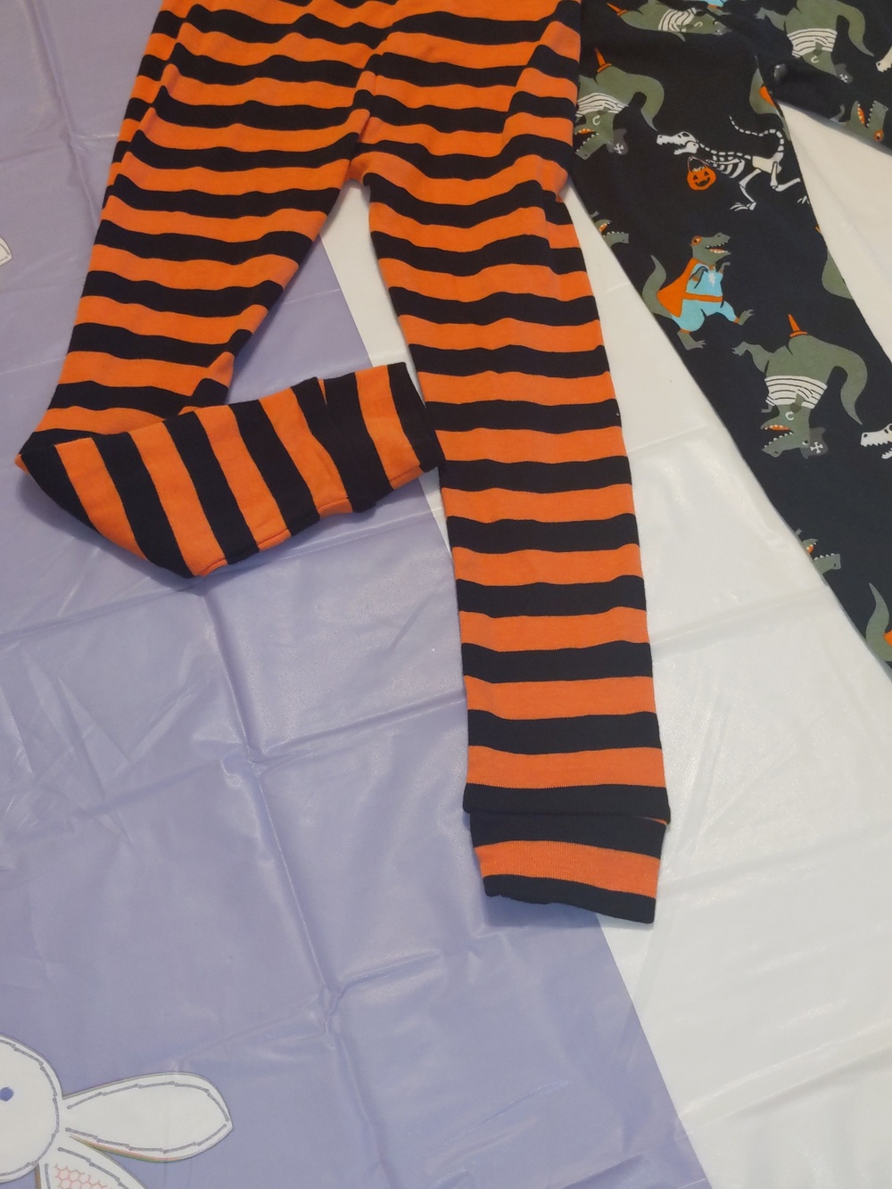 Carter's Dinosaur T-Rex Striped Halloween Pajama Pants Set of 2 Boys 4T New - Picture 2 of 7